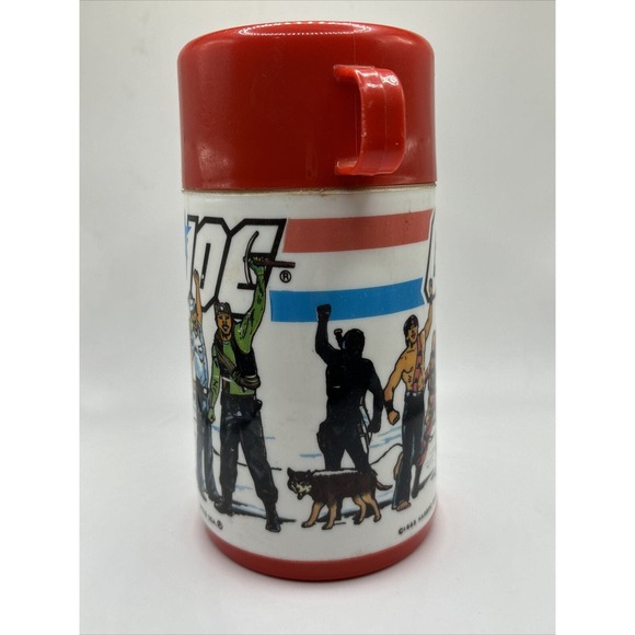 PLASTIC THERMOS GI JOE 1985 HASBRO BRADLEY ALADDIN INDUSTRIES - Picture 4 of 9